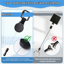 Carica l'immagine nel visualizzatore di Gallery, Cordino Retrattile per Cellulare con Gancio e Patch Antiscivolo, Laccetto Regolabile e Sicuro per Telefono, Ideale per S