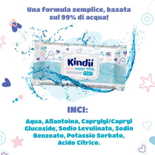 Carica l'immagine nel visualizzatore di Gallery, Kindii Pure Water 99% Salviette neonato, senza profumo, 60 pezzi