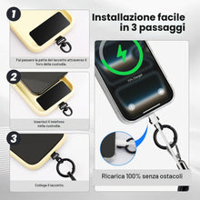Carica l'immagine nel visualizzatore di Gallery, TiMOVO Cordino Telefono Antifurto Retrattile Acciaio, Nero