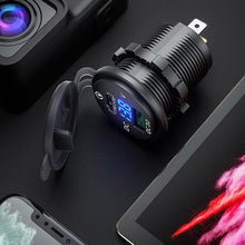 Carica l'immagine nel visualizzatore di Gallery, GemCoo QC3.0 USB Presa e Tipo C PD per Auto, 12V/24V QC 3.0 Dual USB Porta Carica Rapida con Voltmetro LED Indicazione p