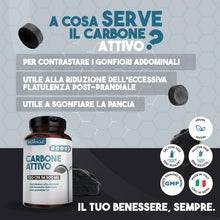 Carica l'immagine nel visualizzatore di Gallery, Nutracle Carbone Attivo Vegetale 120 compresse da 500mg - Integratore contro Gonfiore Addominale e Gas Intestinale Flatu