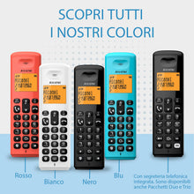 Carica l'immagine nel visualizzatore di Gallery, ALCATEL E260 - Telefono fisso cordless DECT - Design compatto - Grande display retroilluminato - Vivavoce - Funzione blo