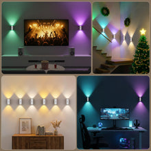 Carica l'immagine nel visualizzatore di Gallery, MERTTURM Luce Notturna RGBW con Sensore di Movimento, Applique da Parete Telecomando, Illuminazione Scale Ricaricabile, 