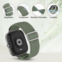 Carica l'immagine nel visualizzatore di Gallery, 2 Pezzi Cinturino Compatibile con Xiaomi Redmi Watch 6/5/4 Uomini Donne,Regolabile Sportiva Nylon Elastico Cinturino per
