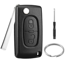 Carica l'immagine nel visualizzatore di Gallery, 2 Tasti Guscio Chiave Auto CE0536 Compatibile con Peugeot 207 307 308 SW 3008 5008 Partner e Citroen C3 Picass C2 C4 C5 