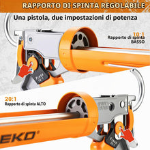 Carica l'immagine nel visualizzatore di Gallery, DEKO Pistola per Silicone Manuale, Doppio Rapporto di Spinta 10:1 e 20:1, Antigoccia Selezionabile, Portacartuccia Girev
