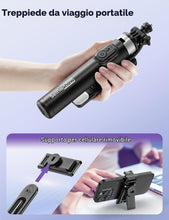 Carica l'immagine nel visualizzatore di Gallery, 135CM Bastone Selfie Treppiede con 2 Luce di Riempimento, 4 in 1 Selfie Stick Treppiede per Telefono con Telecomando Tre