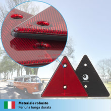 Carica l'immagine nel visualizzatore di Gallery, valonic triangolo catarifrangente, 2 pezzi - certificato secondo ECE: R3.02 Classe IIIA - 15cm - riflettore per rimorchi
