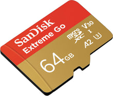 Carica l'immagine nel visualizzatore di Gallery, SanDisk 64GB Extreme Go scheda microSDXC + adattatore SD (per smartphones e Tablet Android, Action Cam, Drones, UHS-I, f