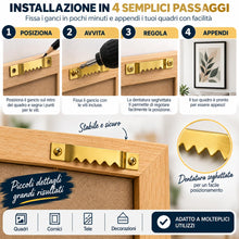 Carica l'immagine nel visualizzatore di Gallery, Ganci Seghettati per Quadri Set 12 Pezzi con Viti – Supporti Appendiquadri Resistenti in Metallo per Cornici, Decorazion