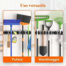 Carica l'immagine nel visualizzatore di Gallery, Lifewit Porta Scope Parete, 5 slot 6 Ganci, Confezione da 1, Nero