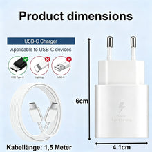 Carica l'immagine nel visualizzatore di Gallery, 25W Caricatore USB C per Samsung Galaxy A57 A56 A55 A54 A53 A36 A17 5g S26 S25 S24 S23 S22 S21 S20 FE Ultra Plus Z Fold 