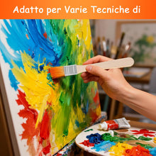 Carica l'immagine nel visualizzatore di Gallery, 40 Pezzi Set di Pennelli Piccoli, 13.5cm Pennelli Piatti Set, Pennelli per Pittura con Manico in Legno per Colori, Arte,