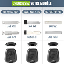 Carica l'immagine nel visualizzatore di Gallery, Jongo - Guscio Chiave senza Lama Compatibile con Citroën C1, C2, C3, C3 Picasso, Peugeot 107 e Toyota Aygo | con 1 Batte