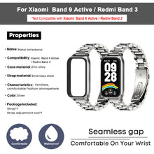 Carica l'immagine nel visualizzatore di Gallery, BDIG Cinturino in Metallo Compatibile con Xiaomi Smart Band 9 Active/Redmi Smart Band 3,Senza Gap Cinturino di ricambio 