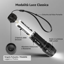 Carica l'immagine nel visualizzatore di Gallery, Lepro Torcia LED Potente Professionale Zoomabile,3 AAA Batterie Incluse