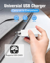 Carica l'immagine nel visualizzatore di Gallery, Caricabatterie USB 5V 1A 2Porte USB C + A Spina di Alimentazione Presa di Ricarica Caricatore per iPhone, Sam sung Telef