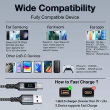 Carica l'immagine nel visualizzatore di Gallery, Cavo USB Type-C,1M USB 3.0 10Gbps USBC Ricarica Rapida with LED Display