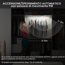Carica l'immagine nel visualizzatore di Gallery, 40cm Luce LED Sottopensile Sensore Movimento,Barra LED Sottopensile Ricaricabile 3000mAh 3Modalità ON/AUTO1/AUTO2 Strisc