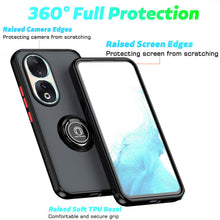 Carica l'immagine nel visualizzatore di Gallery, XINYEXIN Cover per Honor 90 5G, Traslucida Custodia Antiurto Antigraffio con Supporto Anello a 360°, PC + TPU Bumper Cas