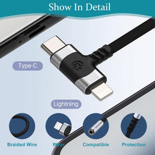 Carica l'immagine nel visualizzatore di Gallery, Adattatore Audio USB-C e Lightning a Jack 3,5mm, Cavo Dongle HiFi per iPhone e Samsung Galaxy, 12cm