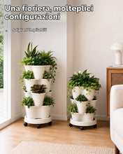 Carica l'immagine nel visualizzatore di Gallery, Bamworld Torre da Giardino Verticale 5 Livelli Impilabili con Ruote Bloccabili, per Erbe Aromatiche, Fragole e Ortaggi, 