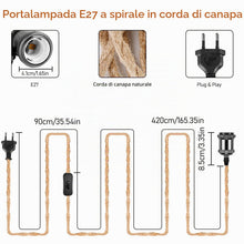 Carica l'immagine nel visualizzatore di Gallery, 2 Pezzi E27 Cavo Lampada Vintage a Sospensione, Lampada a Sospensione Vintage con Spina, Lampada a Sospensione con Spina