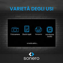 Carica l'immagine nel visualizzatore di Gallery, Sonero® cavo USB 2.0, cavo di connessione, cavo stampante, spina A a spina B, 480 Mbit/s, nero, 2,00 m