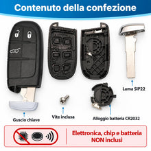 Carica l'immagine nel visualizzatore di Gallery, Guscio Chiave 3 Pulsanti per Fiat 500X Jeep Renegade Compass, Lama SIP22