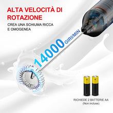 Carica l'immagine nel visualizzatore di Gallery, Bonsenkitchen Montalatte Elettrico, Frullino con Frusta in Acciaio INOX