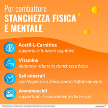 Carica l'immagine nel visualizzatore di Gallery, Carnidyn Plus, integratore alimentare supporto per stanchezza fisica e mentale, 20 bustine da 5g, gusto arancia