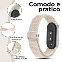 Carica l'immagine nel visualizzatore di Gallery, 3 Pezzi Cinturino Intrecciato Compatibile con Xiaomi Smart Band 10/Smart Band 9/Smart Band 8, Cinturini in Tessuto Elast
