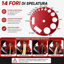 Carica l'immagine nel visualizzatore di Gallery, Topolenashop Macchina Spelafili Manuale per Cavi Elettrici – Spelacavi Compatta con 14 Fori e Lama in Acciaio per Fili i