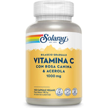 Carica l'immagine nel visualizzatore di Gallery, Solaray Vitamina C 1000mg Formula a Rilascio Graduale, 100 Capsule Vegane