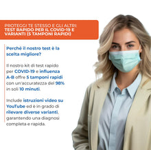 Carica l'immagine nel visualizzatore di Gallery, ALLTEST 5 Tamponi Rapidi combo Covid 19 + influenza A - B, Kit Rapido Tampone per l'Antigene SARS-COV-2 + influenza - 5 