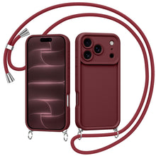 Carica l'immagine nel visualizzatore di Gallery, Coiwxmoi Cover per iPhone 17 Pro/iPhone 18 Pro con Cordino, Custodia con Laccio Collana Tracolla Regolabile Sottile Sili