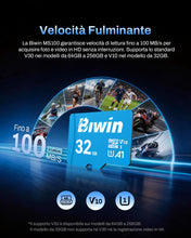 Carica l'immagine nel visualizzatore di Gallery, Biwin MS100 MicroSDXC 32 GB UHS-I bis 100 MB/s A1 V10 U1
