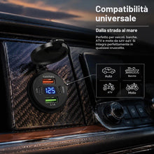 Carica l'immagine nel visualizzatore di Gallery, Presa USB 12V/24V 66W per Auto, 4 Porte PD 30W QC 3.1