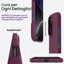 Carica l'immagine nel visualizzatore di Gallery, ORNARTO Cover per iPhone 16 Pro Silicone,Antiurto,Vino Rosso