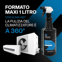 Carica l'immagine nel visualizzatore di Gallery, Errecom Clima-Net, Maxi Formato 1 Litro, Detergente per Climatizzatori, Filtri, Batterie Alettate, Deflettori e Unità es