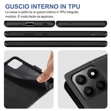 Carica l'immagine nel visualizzatore di Gallery, Giyer Cover per Honor 400 Smart Custodia con Vetro Temperato, Premium Pelle PU Portafoglio Slot per Scheda RFID Antifurt