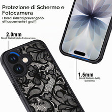 Carica l'immagine nel visualizzatore di Gallery, XTCASE Cover Pizzo Floreale per iPhone 17 Traslucida Opaca, Nero