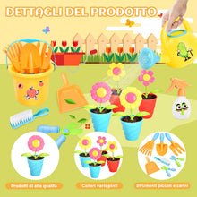 Carica l'immagine nel visualizzatore di Gallery, Aragallant Giocattoli Attrezzi Giardinaggio per Bambini, Kit Giardinaggio Bambini con Rastrello Paletta Annaffiatoio Sec