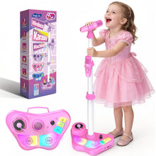 Carica l'immagine nel visualizzatore di Gallery, Dislocati Microfono con Supporto Regolabile per Bambini, Giocattoli Musicali con Luci LED, Altoparlante Bluetooth, Altez
