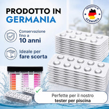Carica l'immagine nel visualizzatore di Gallery, Pastiglie di ricambio per tester piscina 100 pezzi | 50x DPD1 cloro libero/bromo + 50x Phenol Red pH | Pastiglie Rapid p