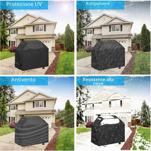 Carica l'immagine nel visualizzatore di Gallery, Copertura impermeabile per barbecue, 147,3 cm, antistrappo e anti-UV, compatibile con griglie Weber, Char-Broil, Nexgril