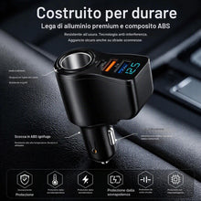Carica l'immagine nel visualizzatore di Gallery, Sdoppiatore Accendisigari Auto 12 V/24 V, Caricatore Auto USB C
