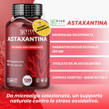 Carica l'immagine nel visualizzatore di Gallery, Astaxantina pura alto dosaggio 8mg per dose giornaliera 120cps 1 al giorno