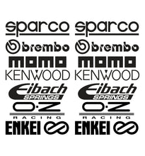 Carica l'immagine nel visualizzatore di Gallery, Set di 2 adesivi sponsor per auto moto racing in vinile stampato sport tuning in vinile polimero esterno resistente al c