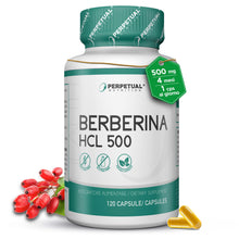 Carica l'immagine nel visualizzatore di Gallery, Berberina | 500 mg HCL - Berberine | 120 Capsule - per 4 Mesi | Regolazione Glicemia - Supporto al Colesterolo e Metabol